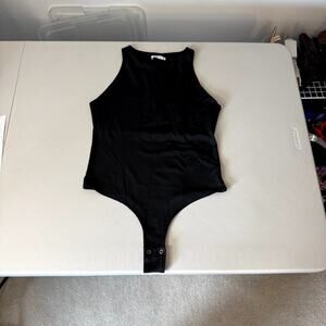 Women's Sleeveless Black Bodysuit Size Large